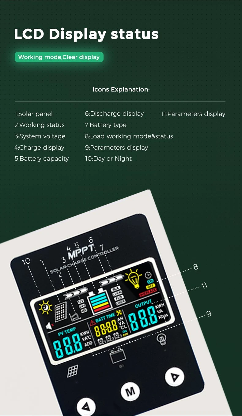 Solar charger controller 12/24 volt 10a new high voltage mppt controller Customized energy home system support Bluetooth connection and wifi communication