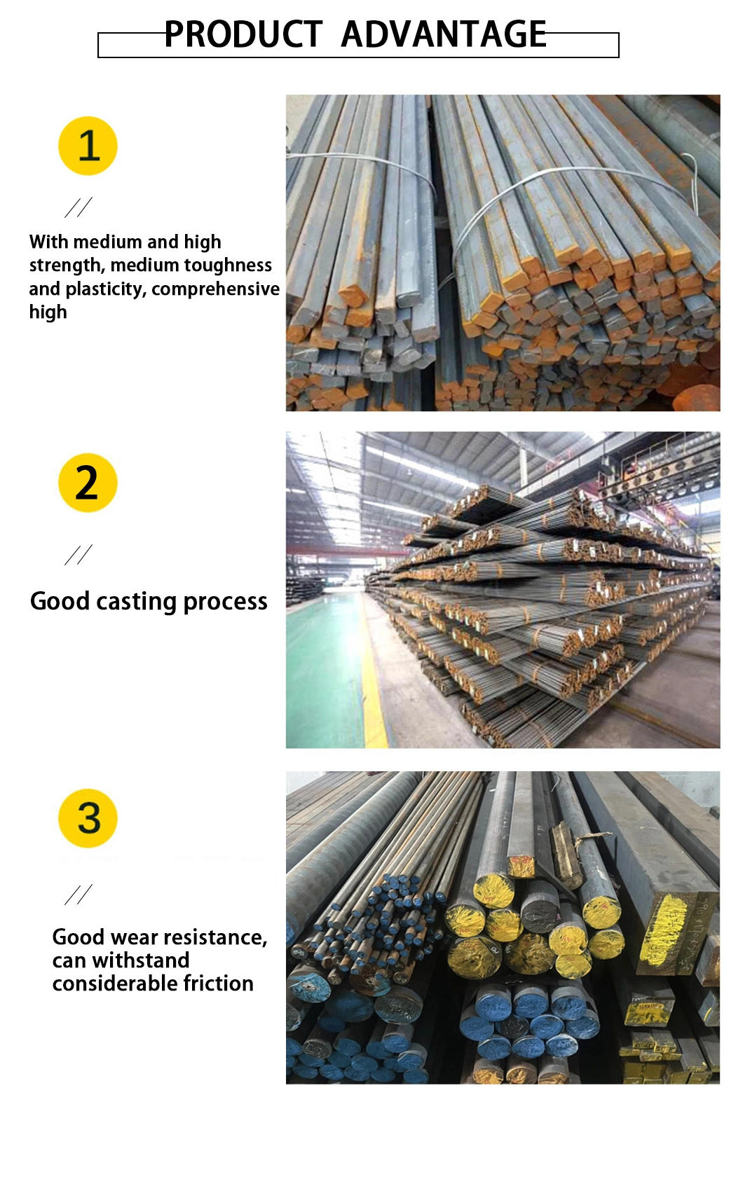 ASTM JIS ISO Gray Cast Qt400 Qt500 Ductile Iron Round Bar