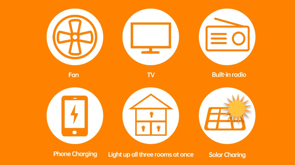 12V/13000mAh CE RoHS Home Solar Power Energy System Support Fan and TV